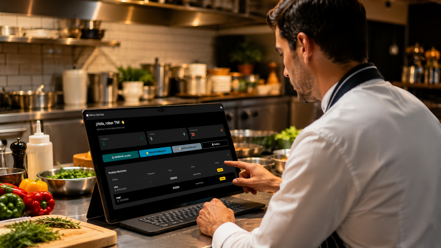 Vista de Menú, la carta digital y sistema de pedidos para restaurantes.